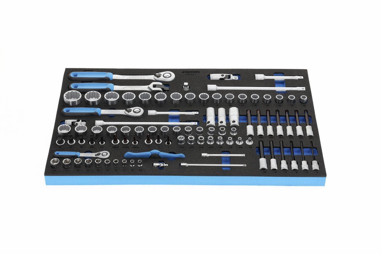 GEDORE 2005 CT4-U-20 Steckschlüssel-Satz 1/4"-3/8"-1/2" in Check-Tool-Modul, 91-teilig Produktbild img4 L