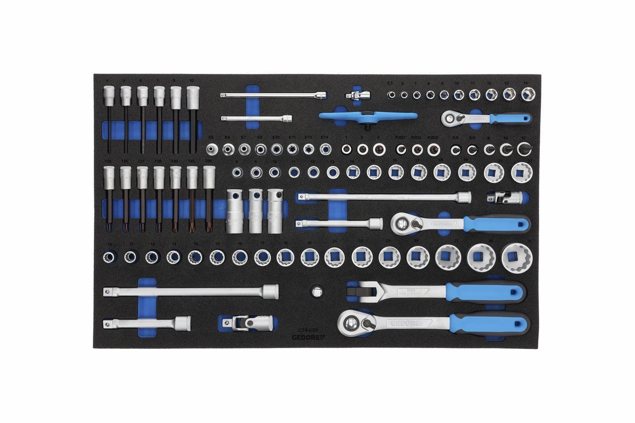 GEDORE 2005 CT4-U-20 Steckschlüssel-Satz 1/4"-3/8"-1/2" in Check-Tool-Modul, 91-teilig Produktbild img2 L