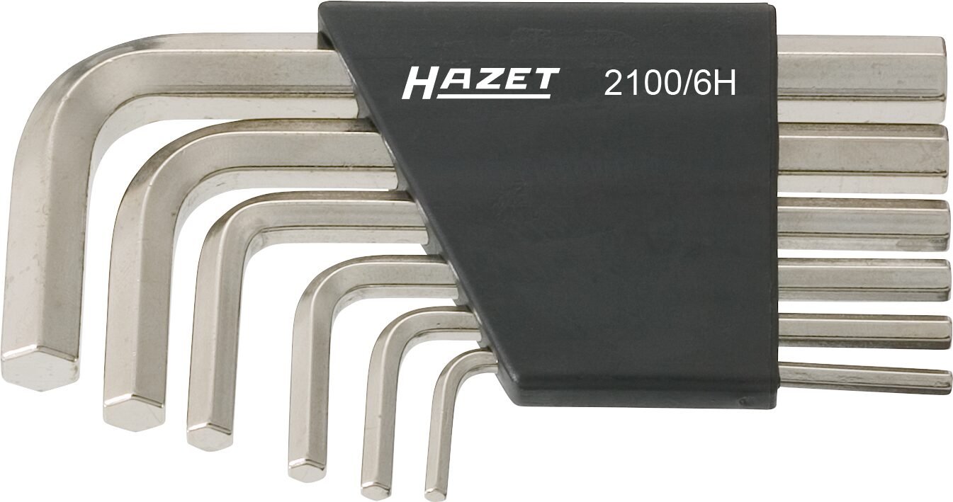 HAZET Winkelschraubendreher Satz 2100/6H ∙ Innen Sechskant Profil ∙ 6-teilig ∙ 3 ∙ 4 ∙ 5 ∙ 6 ∙ 8 ∙ 10 Produktbild img1 L