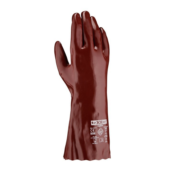 teXXor topline Chemikalienschutz-Handschuh PVC ROTBRAUN Nr.: 2111 Produktbild img1 L