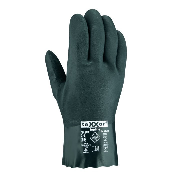 teXXor topline Chemikalienschutz-Handschuh PVC GRÜN Nr.: 2140 Gr.: 10 Produktbild img1 L