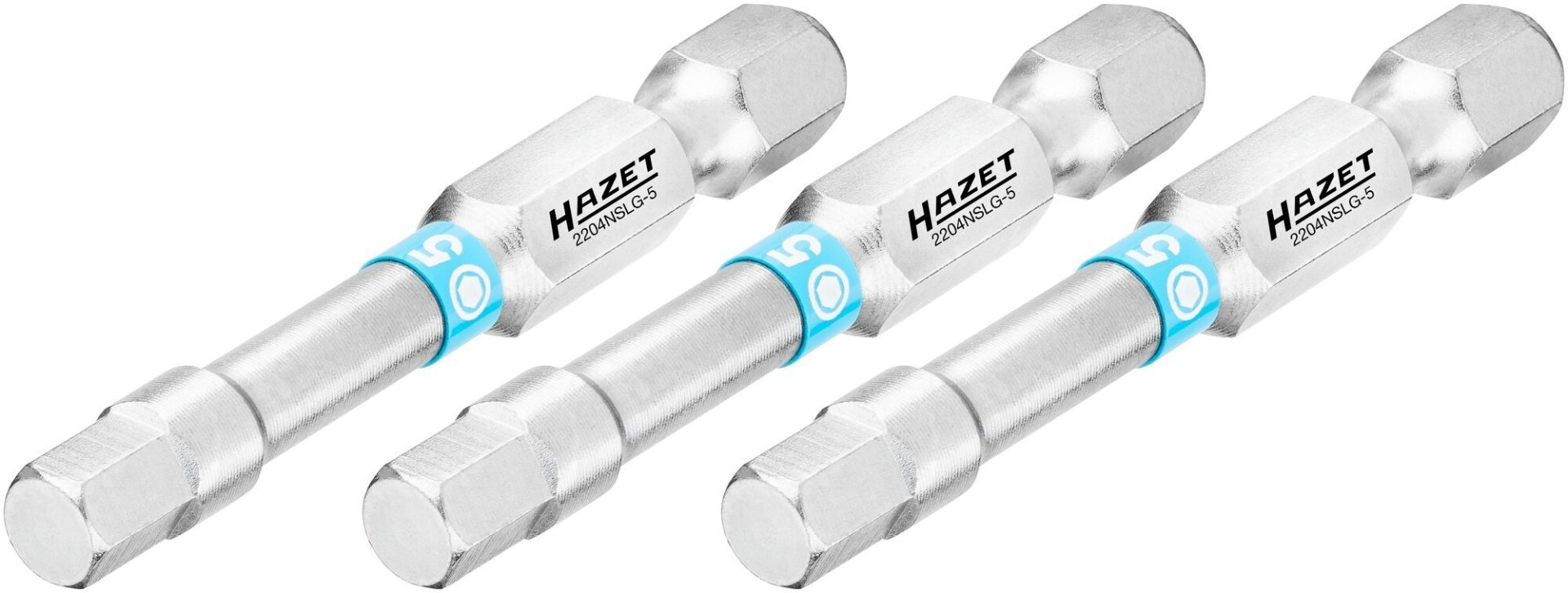 HAZET Bit 2204NSLG-5/3 ∙ 1/4 Zoll (6,3 mm) Sechskant massiv ∙ Innen Sechskant Profil ∙ 3-teilig ∙ SW 5 mm Produktbild img1 L
