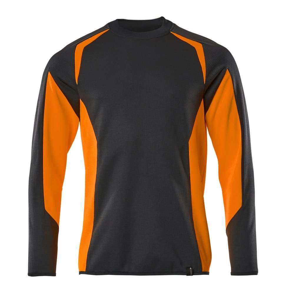 Sweatshirt, moderne Passform Sweatshirt Größe 4XL, schwarzblau/hi-vis orange Produktbild img1 L