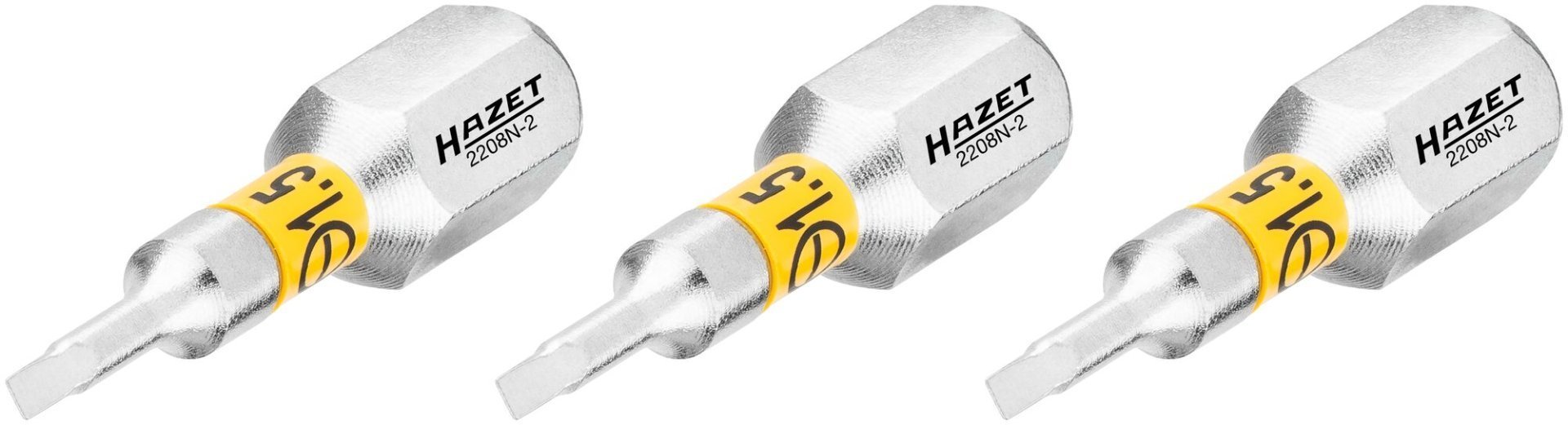 HAZET Bit 2208N-2/3 ∙ 1/4 Zoll (6,3 mm) Sechskant massiv ∙ Schlitz Profil ∙ 3-teilig ∙ SW 0,4 x 1,5 mm Produktbild img1 L