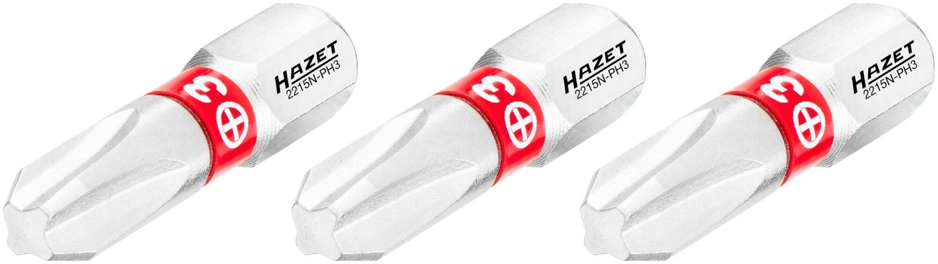 HAZET Bit 2215N-PH3/3 ∙ 1/4 Zoll (6,3 mm) Sechskant massiv ∙ Kreuzschlitz Profil PH ∙ 3-teilig ∙ SW PH3 Produktbild img1 L