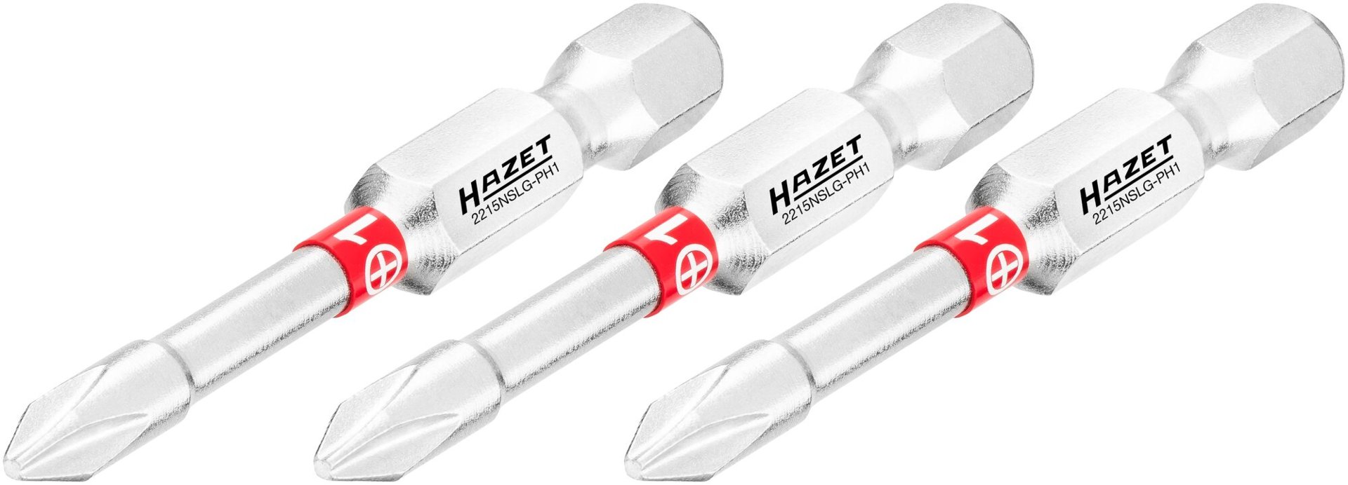 HAZET Bit 2215NSLG-PH1/3 ∙ 1/4 Zoll (6,3 mm) Sechskant massiv ∙ Kreuzschlitz Profil PH ∙ 3-teilig ∙ SW PH1 Produktbild img1 L