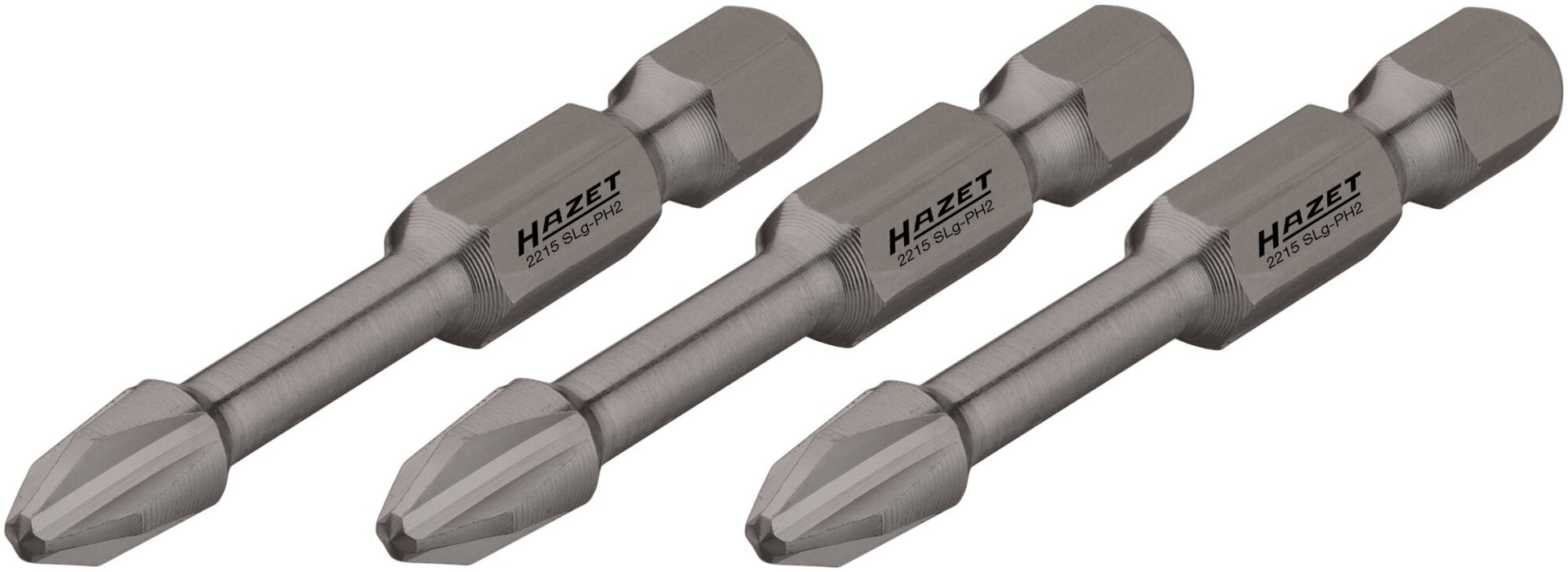 HAZET Schlag-, Maschinenschrauber Torsions-Bits 2215SLG-PH1/3 ∙ 1/4 Zoll (6,3 mm) Sechskant massiv ∙ Kreuzschlitz Profil PH ∙ 3-teilig ∙ SW PH1 Produktbild img1 L