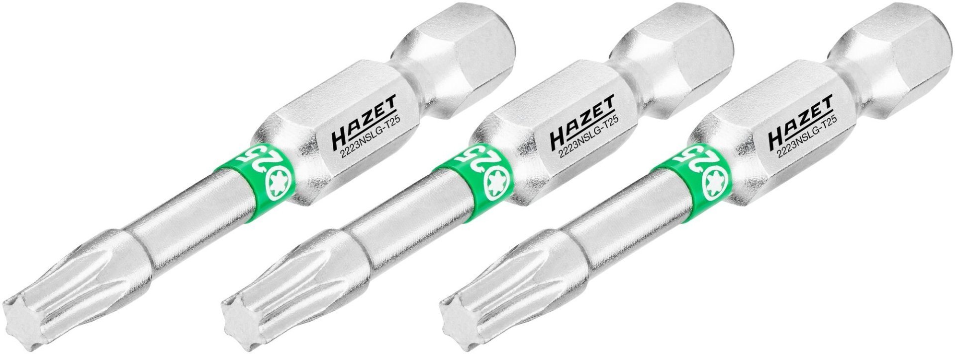 HAZET Bit 2223NSLG-T25/3 ∙ 1/4 Zoll (6,3 mm) Sechskant massiv ∙ Innen TORX® Profil ∙ 3-teilig ∙ SW T25 Produktbild img1 L