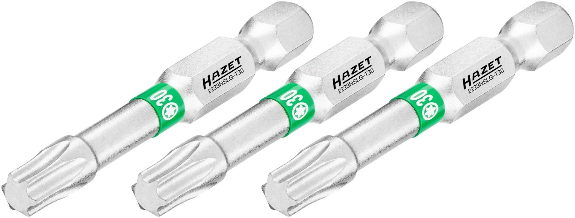 HAZET Bit 2223NSLG-T30/3 ∙ 1/4 Zoll (6,3 mm) Sechskant massiv ∙ Innen TORX® Profil ∙ 3-teilig ∙ SW T30 Produktbild img1 L
