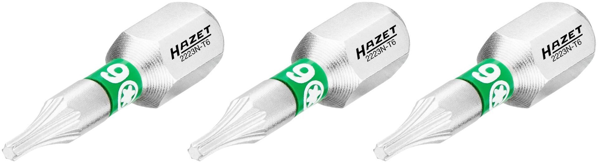 HAZET Bit 2223N-T6/3 ∙ 1/4 Zoll (6,3 mm) Sechskant massiv ∙ Innen TORX® Profil ∙ 3-teilig ∙ SW T6 Produktbild img1 L