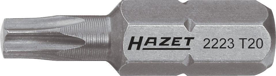 HAZET Bit 2223-T40 ∙ 1/4 Zoll (6,3 mm) Sechskant massiv ∙ Innen TORX® Profil ∙ SW T40 Produktbild img1 L