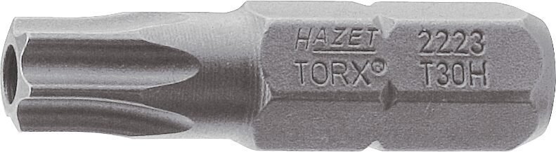 HAZET Bit 2223-T7H ∙ 1/4 Zoll (6,3 mm) Sechskant massiv ∙ Tamper Resistant TORX® Profil ∙ SW T7H Produktbild img1 L