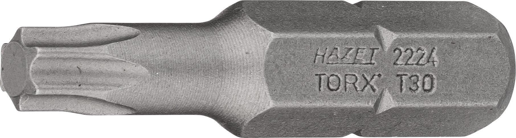 HAZET Bit 2224-T30 ∙ 5/16 Zoll (8 mm) Sechskant massiv ∙ Innen TORX® Profil ∙ SW T30 Produktbild img1 L