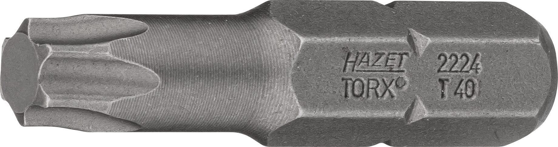 HAZET Bit 2224-T40 ∙ 5/16 Zoll (8 mm) Sechskant massiv ∙ Innen TORX® Profil ∙ SW T40 Produktbild img1 L