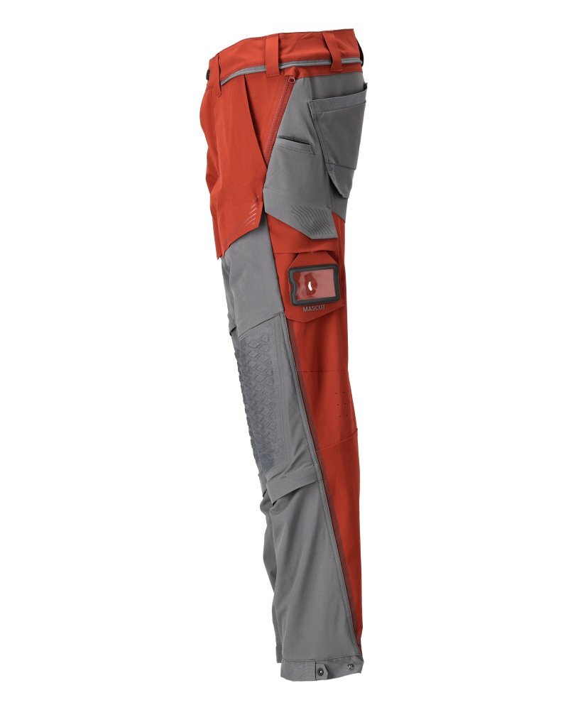 Hose, Knietaschen, Stretch, leicht Hose Größe 82C68, herbstrot/anthrazitgrau Produktbild img2 L