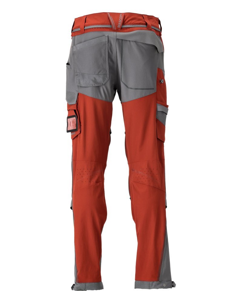Hose, Knietaschen, Stretch, leicht Hose Größe 82C68, herbstrot/anthrazitgrau Produktbild img3 L