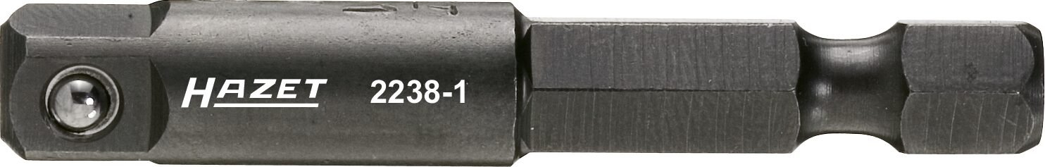 HAZET Adapter 2238-1 ∙ 1/4 Zoll (6,3 mm) Sechskant massiv ∙ 1/4 Zoll (6,3 mm) Vierkant massiv ∙ Länge: 50 mm Produktbild img1 L