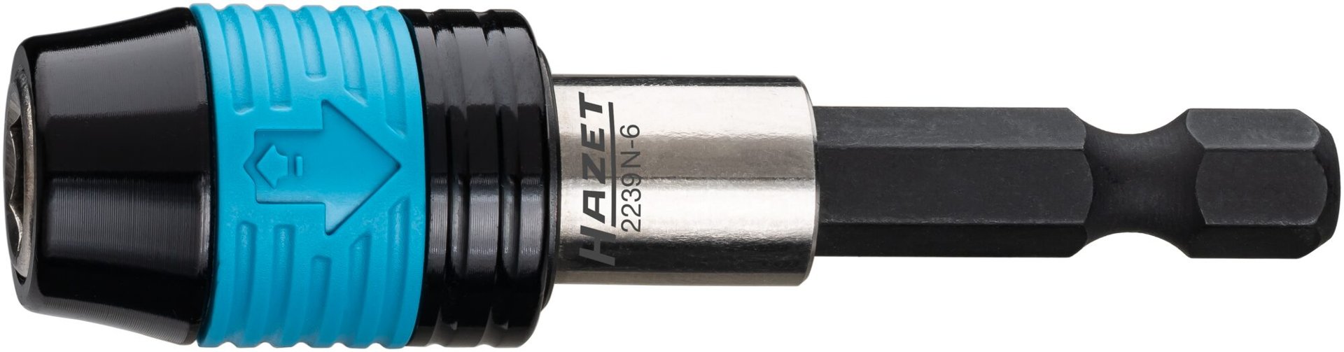 HAZET Adapter mit Schnellwechselfunktion 2239N-6 ∙ 1/4 Zoll (6,3 mm) Sechskant massiv ∙ 1/4 Zoll (6,3 mm) Sechskant hohl ∙ Länge: 60 mm Produktbild img1 L