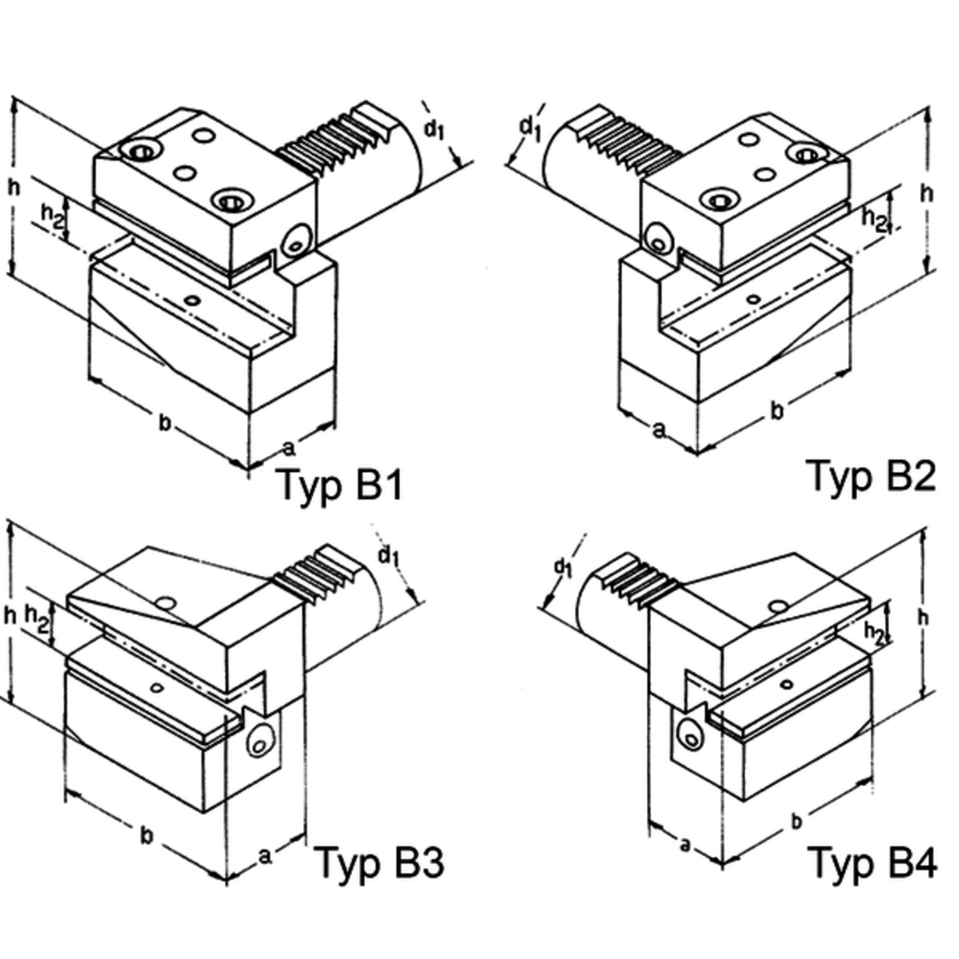 Radial-Werkzeughalter Typ B3 (Überkopf/rechts/kurz) VDIB316 12x24 Produktbild img1 L