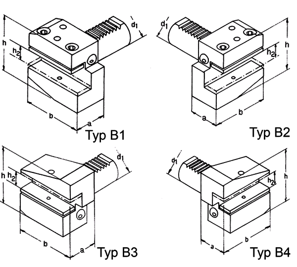Radial-Werkzeughalter Typ B1 (rechts/kurz) VDIB140 25x44 Produktbild img1 L