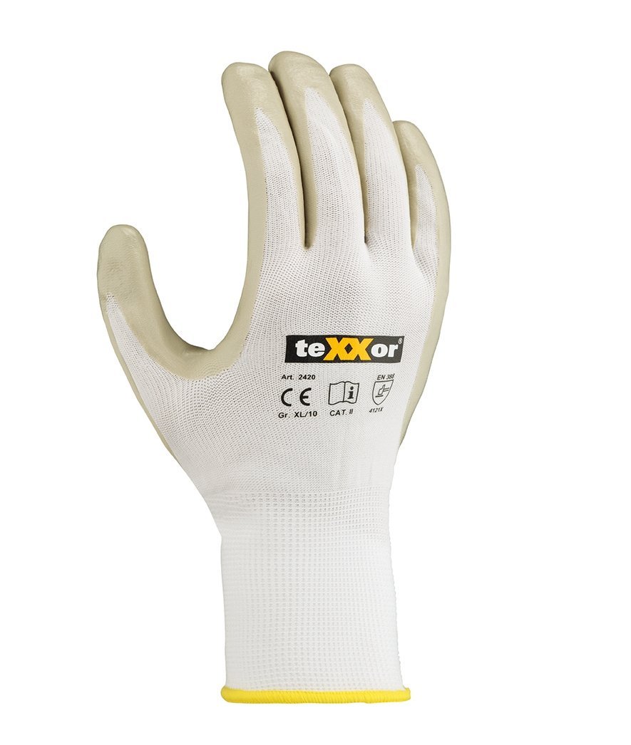 teXXor Nylon-Strickhandschuhe NITRIL BESCHICHTET Nr.: 2420 Produktbild img1 L