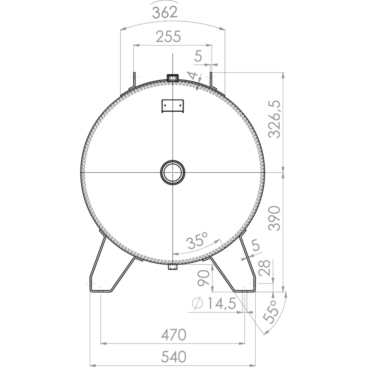 Aircraft Druckluftbehälter ACDB 500/15 H verzinkt Produktbild img4 L