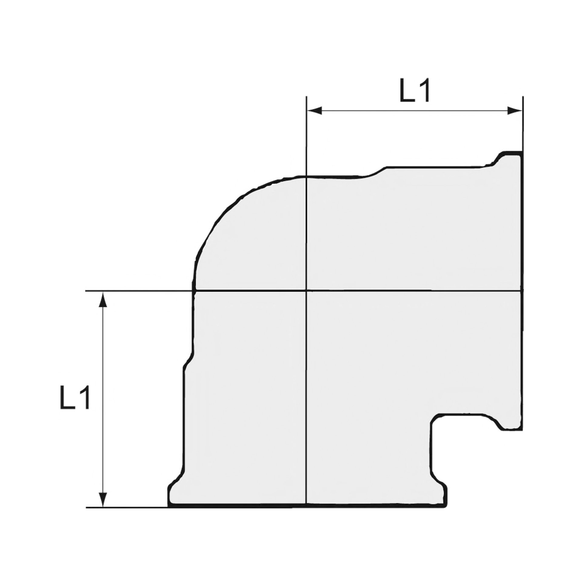 Winkelstück, 90°, innen/innen, G 3/4, Messing blank Produktbild img2 L