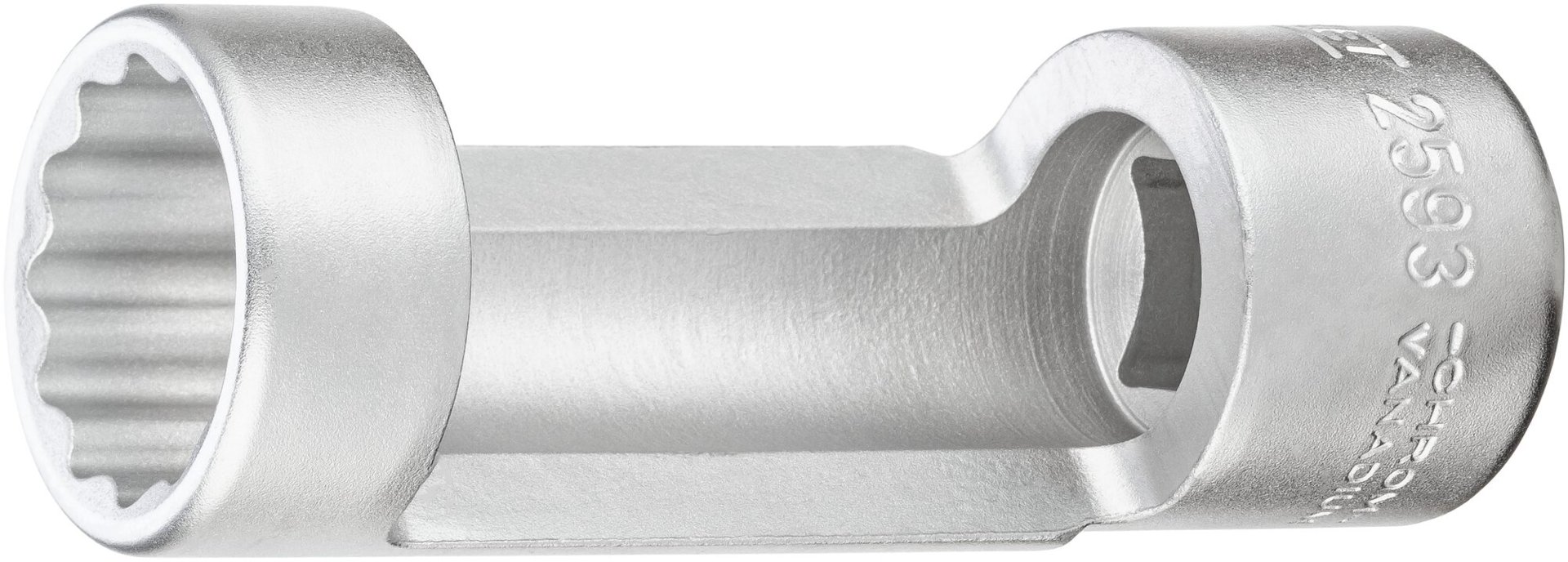HAZET Stoßdämpfer-Steckschlüsseleinsatz 2593-21 ∙ 1/2 Zoll (12,5 mm) Vierkant hohl ∙ Außen Doppelsechskant Profil ∙ SW 21 mm Produktbild img1 L