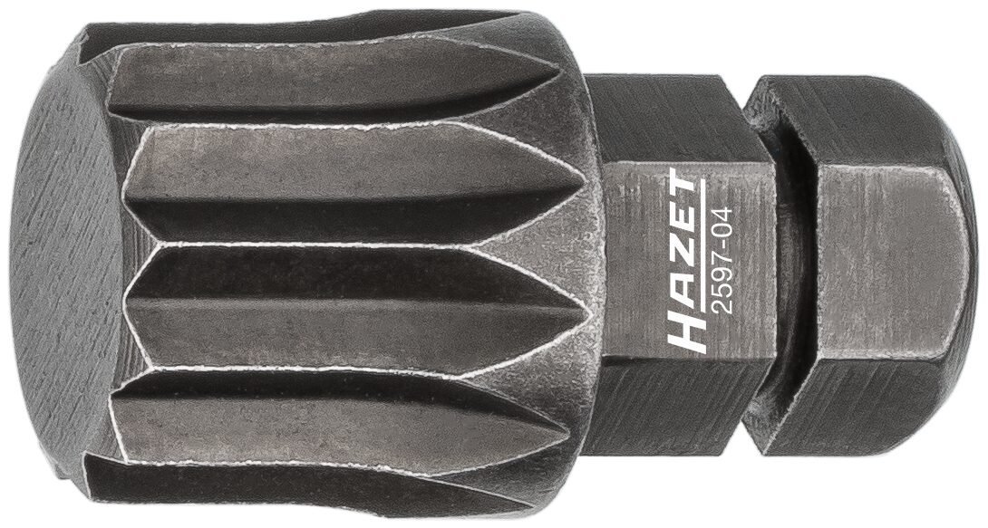 HAZET Bit 2597-04 ∙ 5/16 Zoll (8 mm) Sechskant massiv ∙ Innen Vielzahn Profil XZN ∙ SW M12 Produktbild img1 L