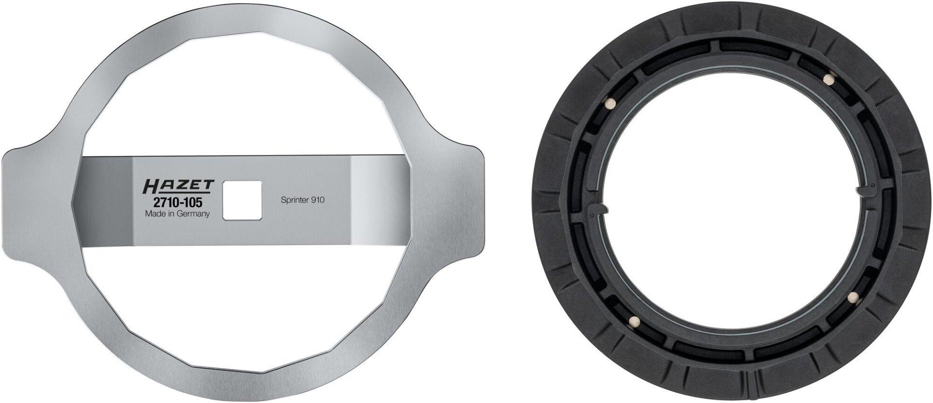 HAZET Federbein-Befestigungsmutter Werkzeug 2710-105 ∙ 1/2 Zoll (12,5 mm) Vierkant hohl ∙ Außen 16-kant Profil ∙ SW 106 mm Produktbild img2 L