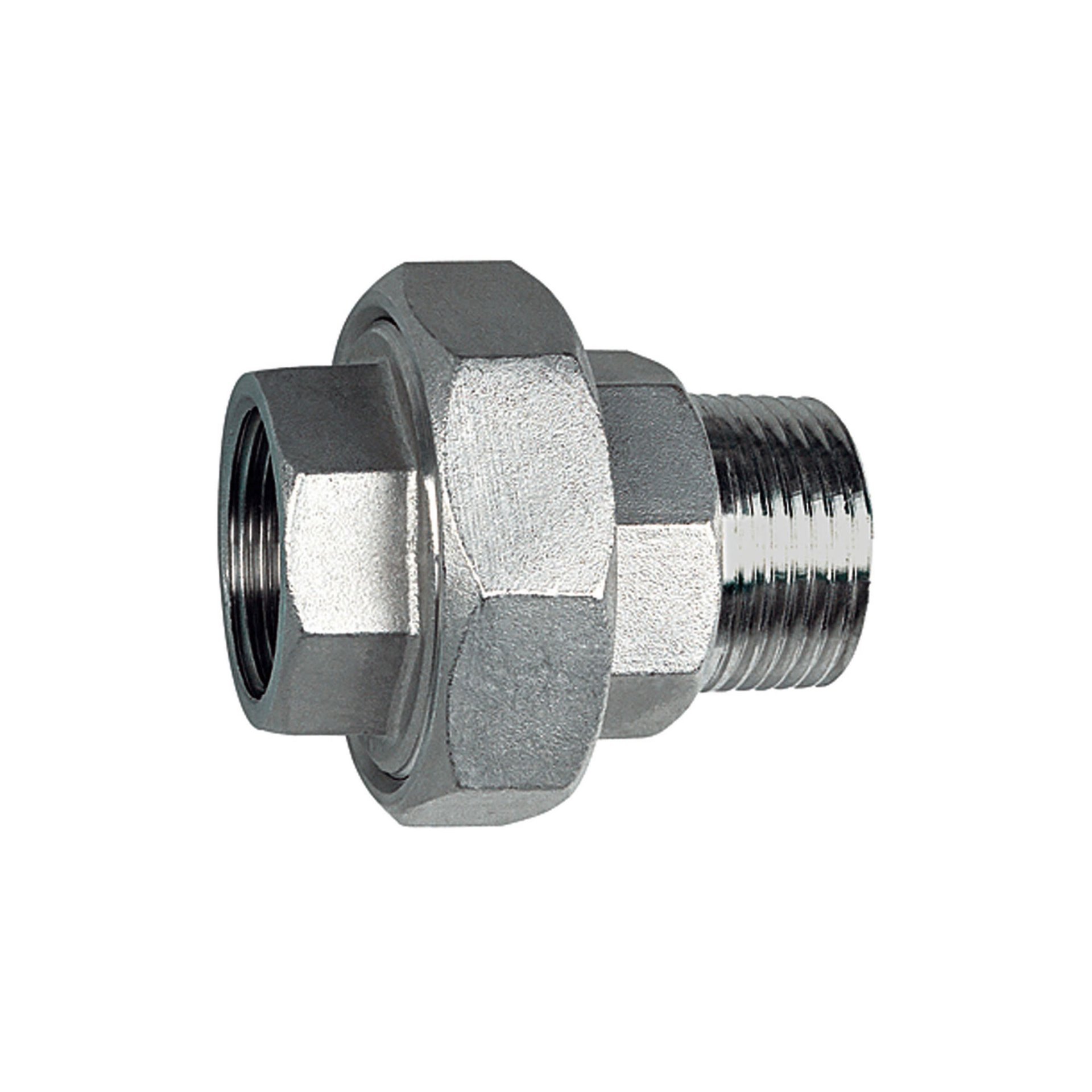 RIEGLER Lösbare Doppelgewindenippel, IG/AG, flach dichtend G 1/4, ES 1.4408 Produktbild img1 L