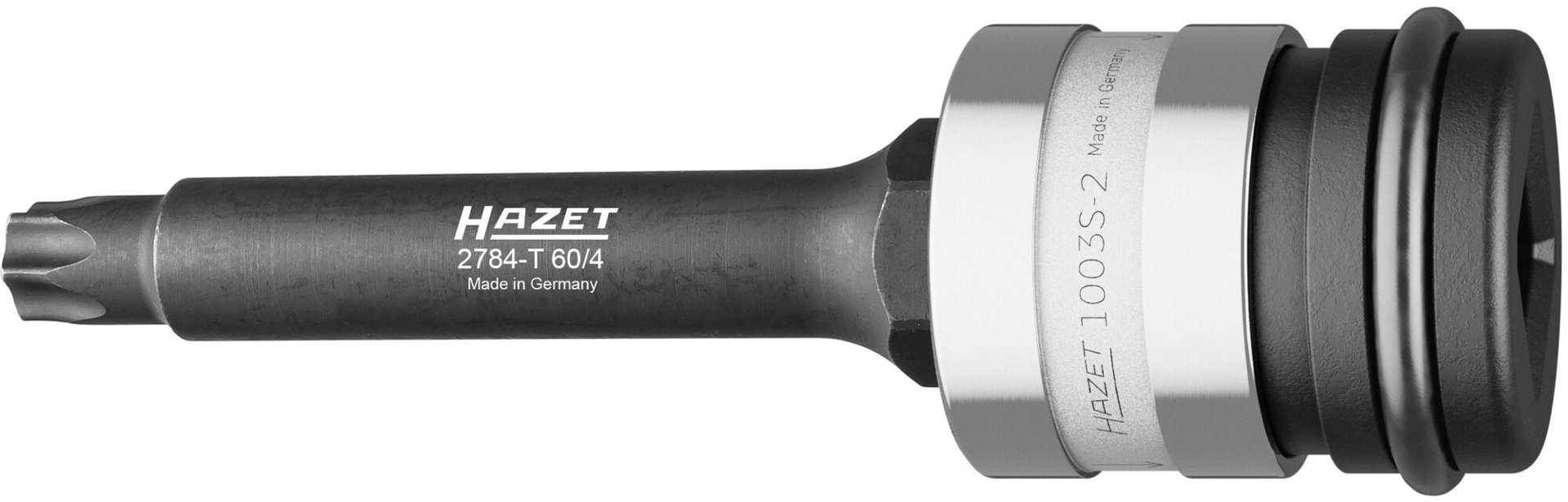 HAZET Bremsscheiben Schraubendreher-Steckschlüsseleinsatz Satz 2784-T60/4 ∙ 3/4 Zoll (20 mm) Vierkant hohl, 1 Zoll (25 mm) Vierkant hohl, 24 mm Außen-Sechskant ∙ Innen TORX® Profil ∙ 4-teilig ∙ SW T60 Produktbild img1 L