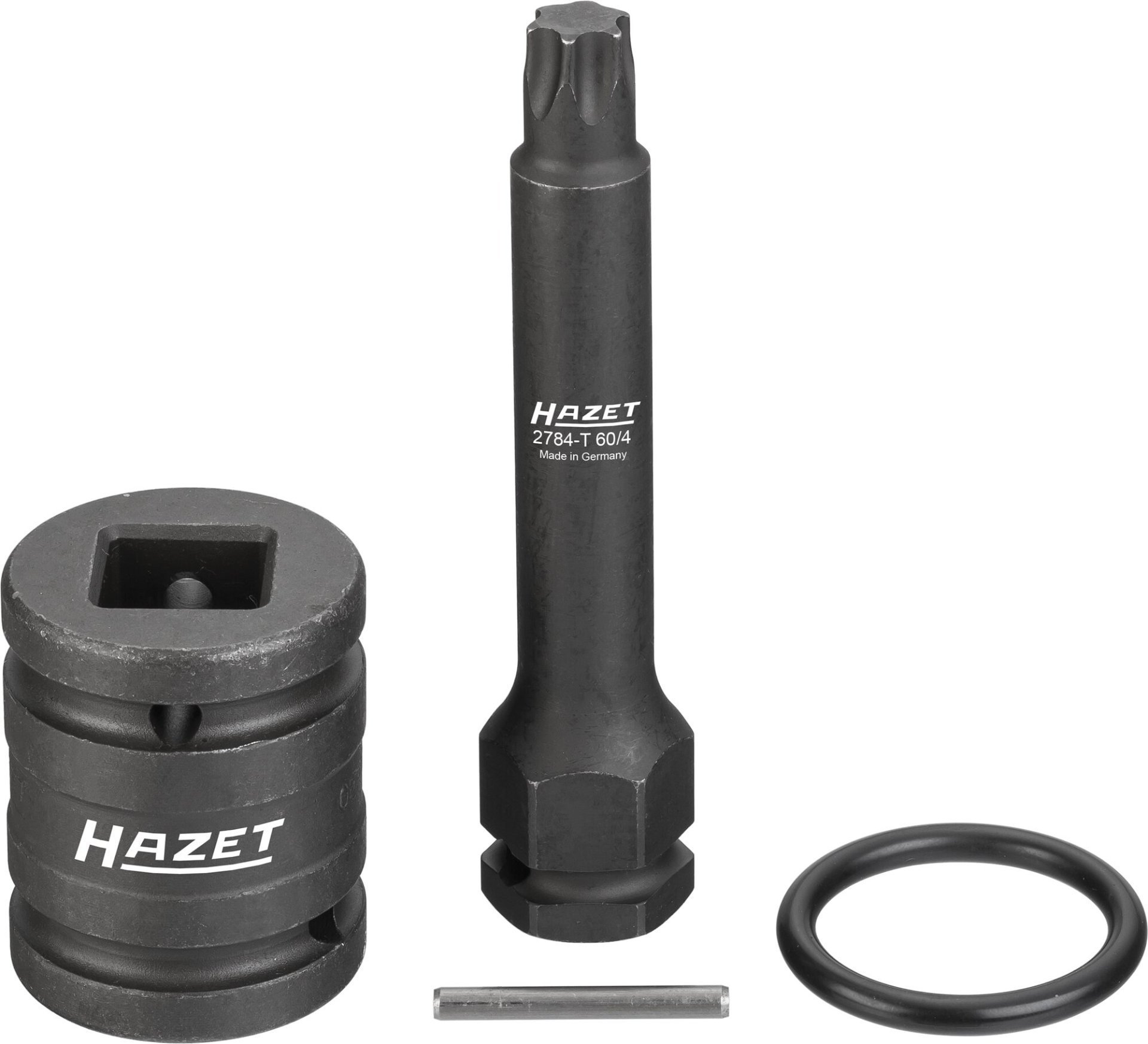 HAZET Bremsscheiben Schraubendreher-Steckschlüsseleinsatz Satz 2784-T60/4 ∙ 3/4 Zoll (20 mm) Vierkant hohl, 1 Zoll (25 mm) Vierkant hohl, 24 mm Außen-Sechskant ∙ Innen TORX® Profil ∙ 4-teilig ∙ SW T60 Produktbild img4 L