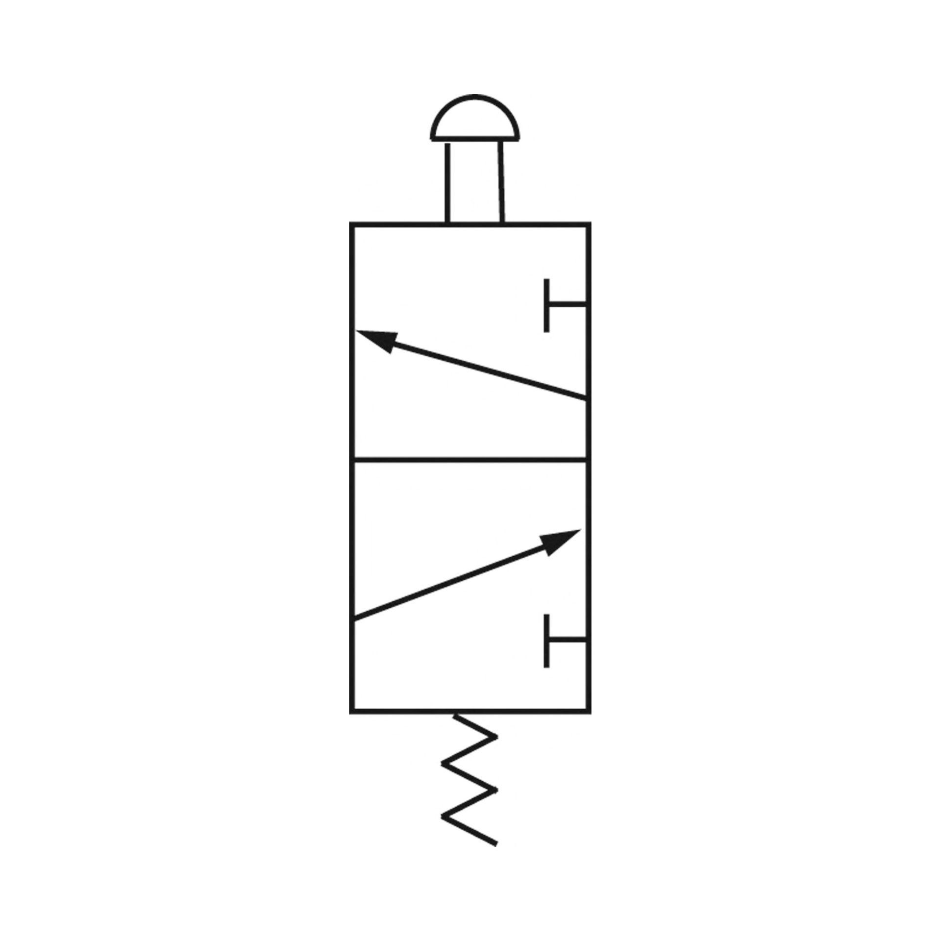 RIEGLER 3/2-Wegeventil, manuell »M3«, Pilztaster, NC, monost., G1/8, schw Produktbild img2 L
