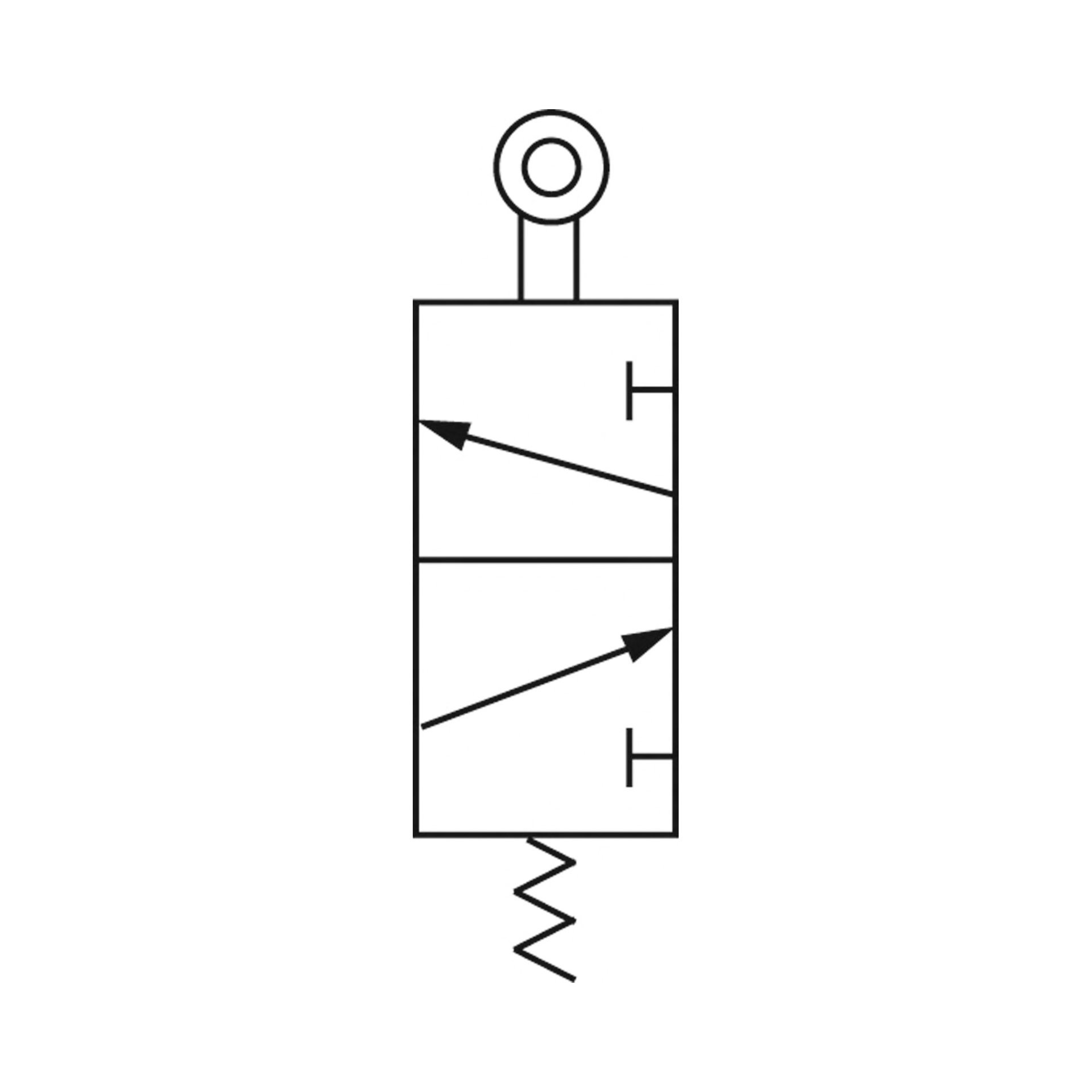 RIEGLER 3/2-Wegeventil, mechanisch betätigt, »M3«, Rollenhebel, NC, G 1/8 Produktbild img2 L