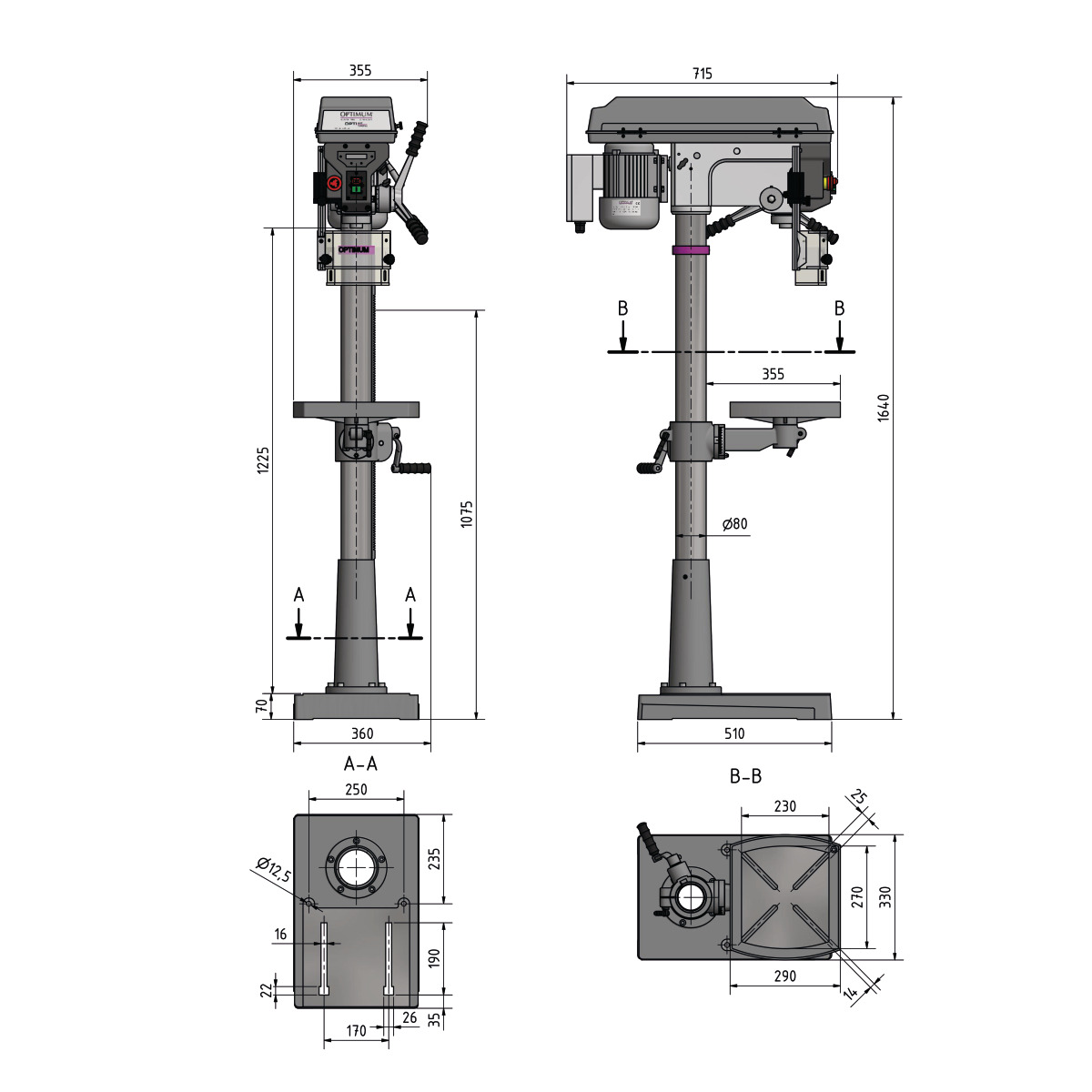 Optimum Säulenbohrmaschine OPTIdrill D 26Pro Produktbild img6 L