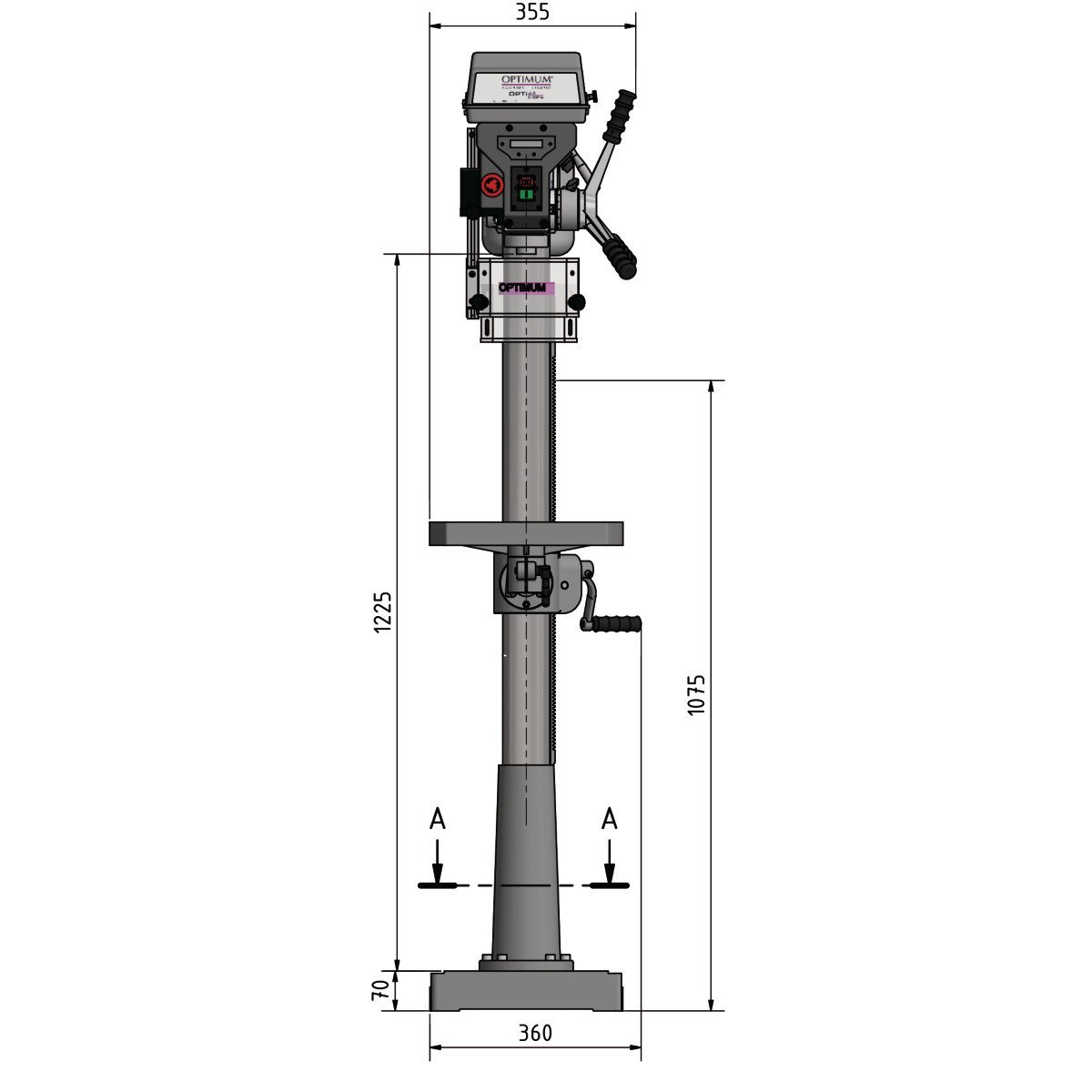 Säulenbohrmaschine Optimum OPTIdrill D 26Pro Aktions Set Produktbild img6 L