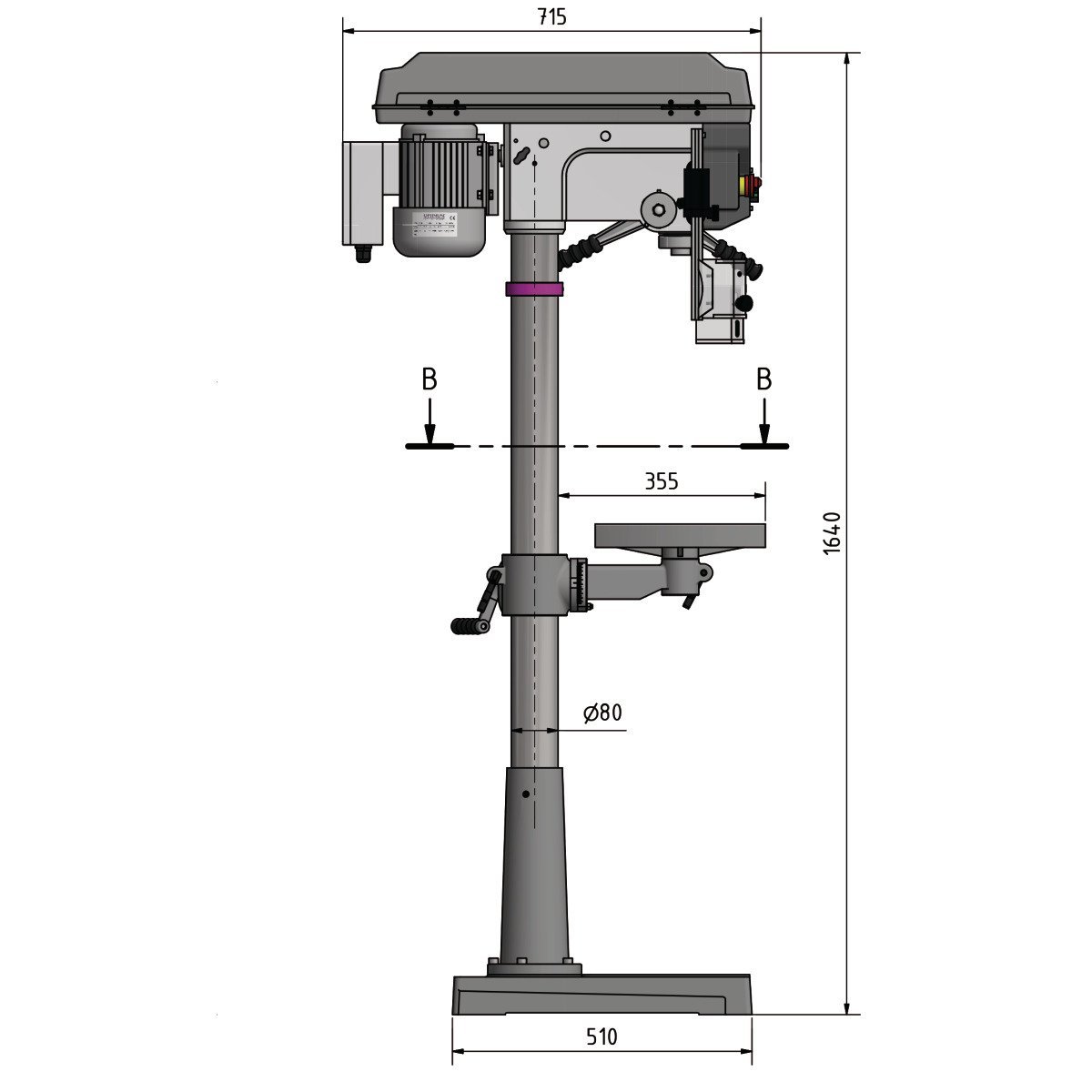 Säulenbohrmaschine Optimum OPTIdrill D 26Pro Aktions Set Produktbild img7 L