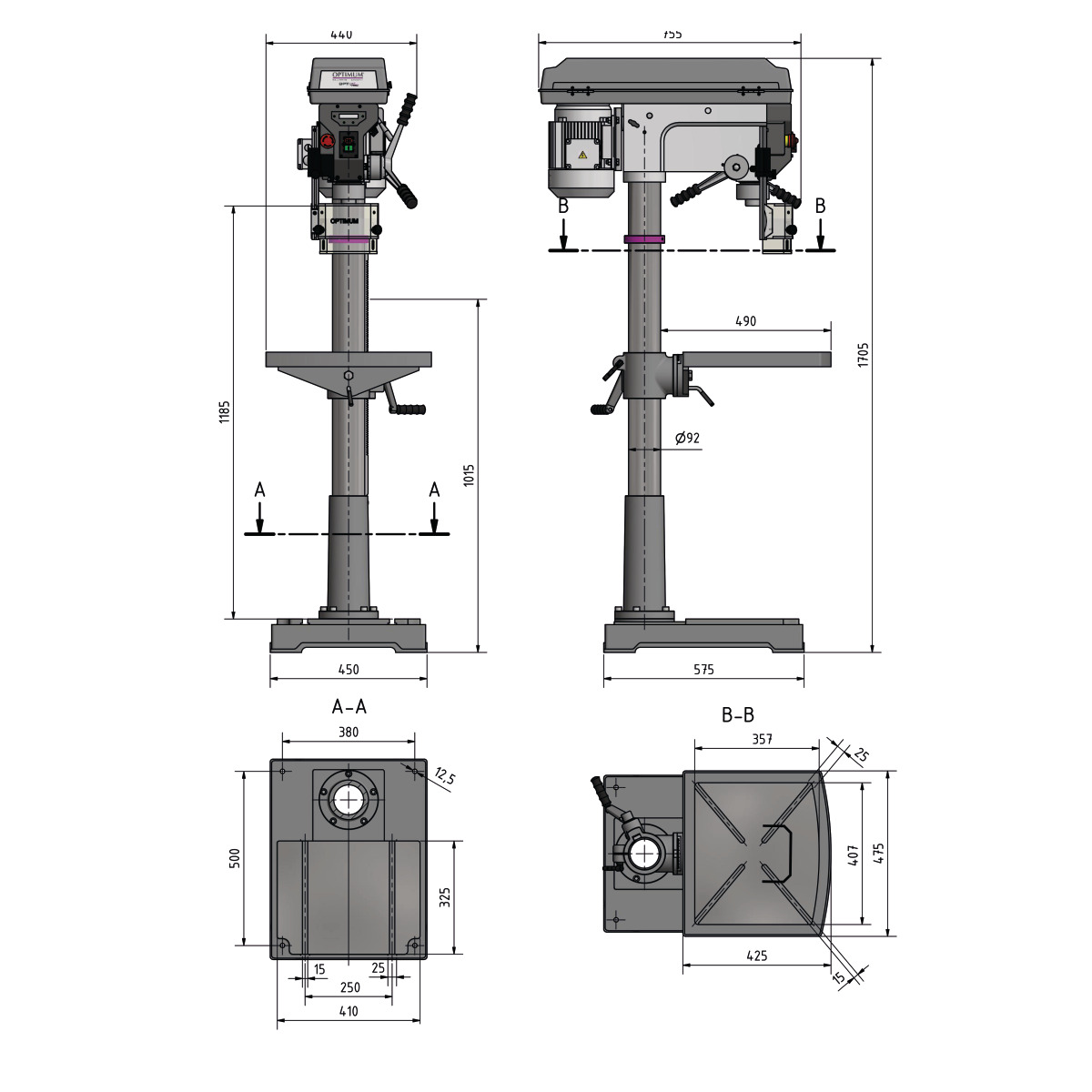 Optimum Säulenbohrmaschine OPTIdrill D 33Pro Produktbild img6 L