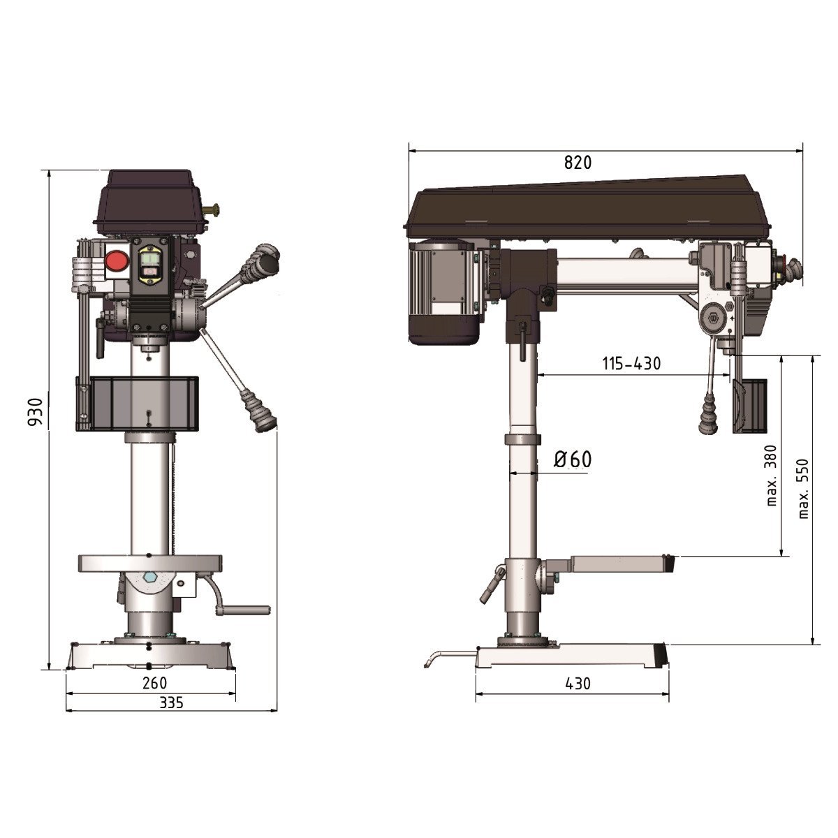 Radialbohrmaschine Optimum OPTIdrill RB 6T Produktbild img5 L