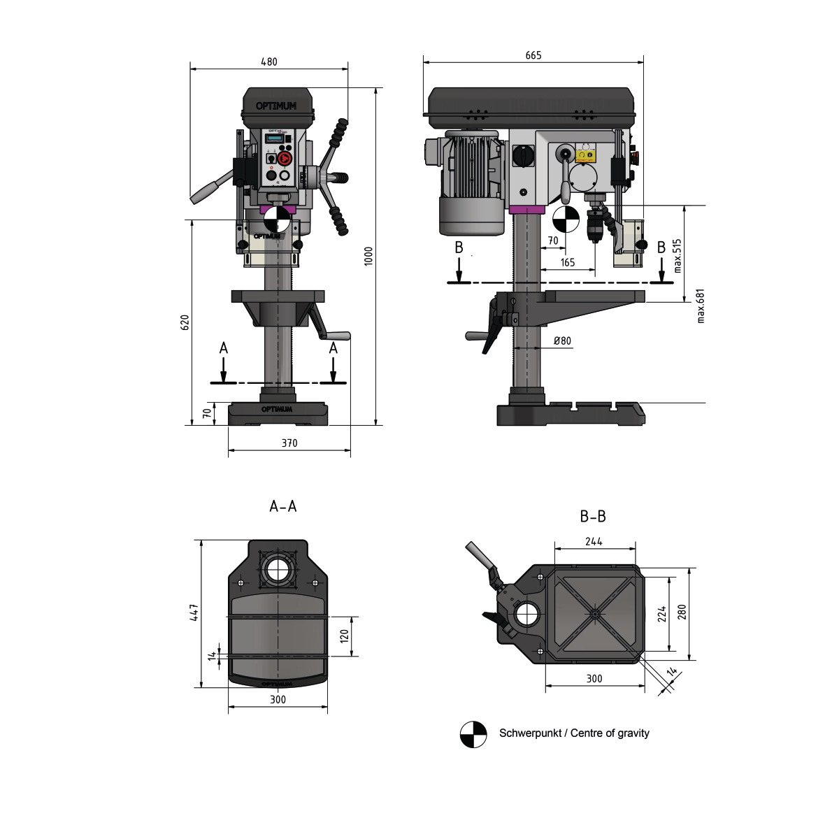 Optimum Tischbohrmaschine OPTIdrill DH 24BV Produktbild img6 L