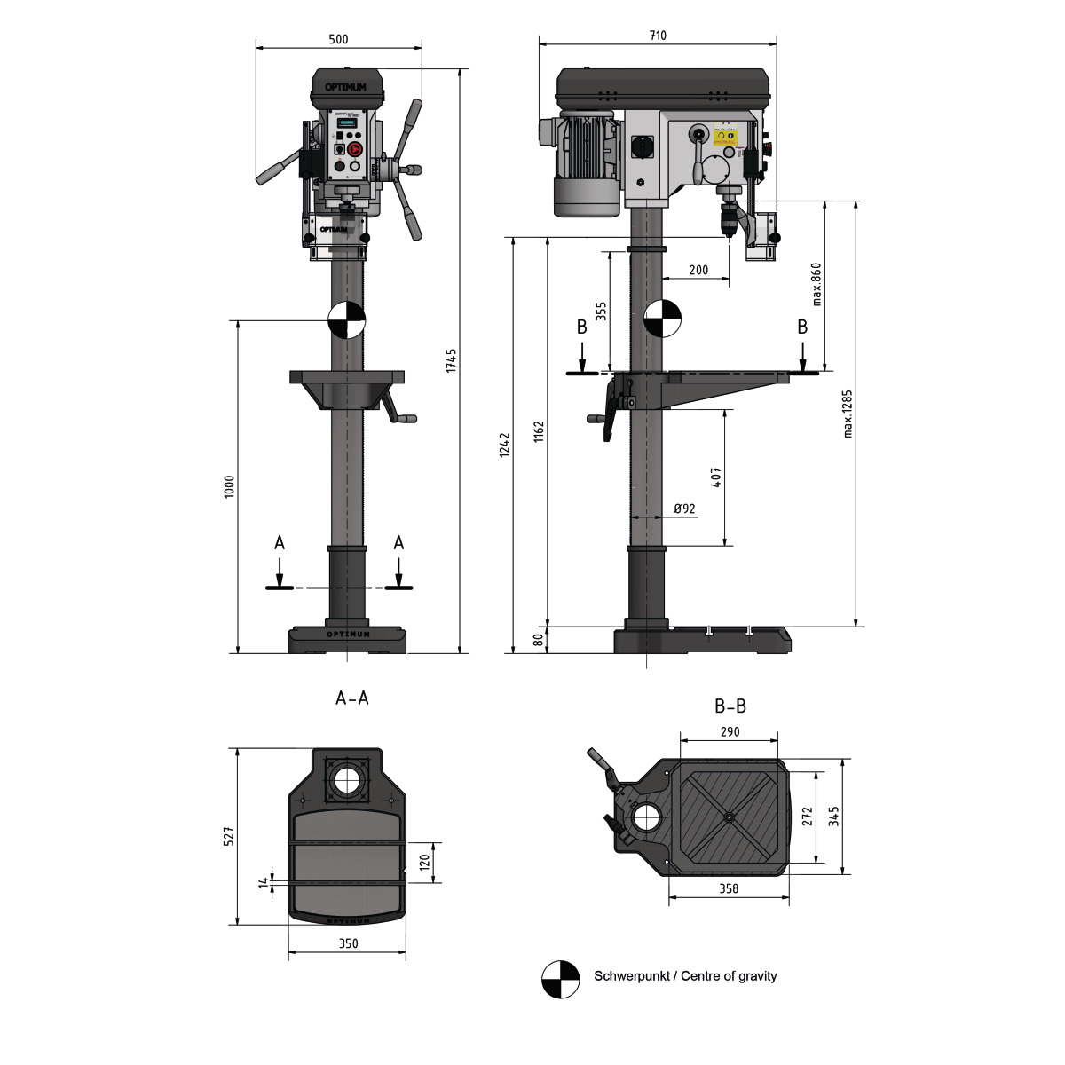 Optimum Säulenbohrmaschine OPTIdrill DH 28BV Produktbild img6 L