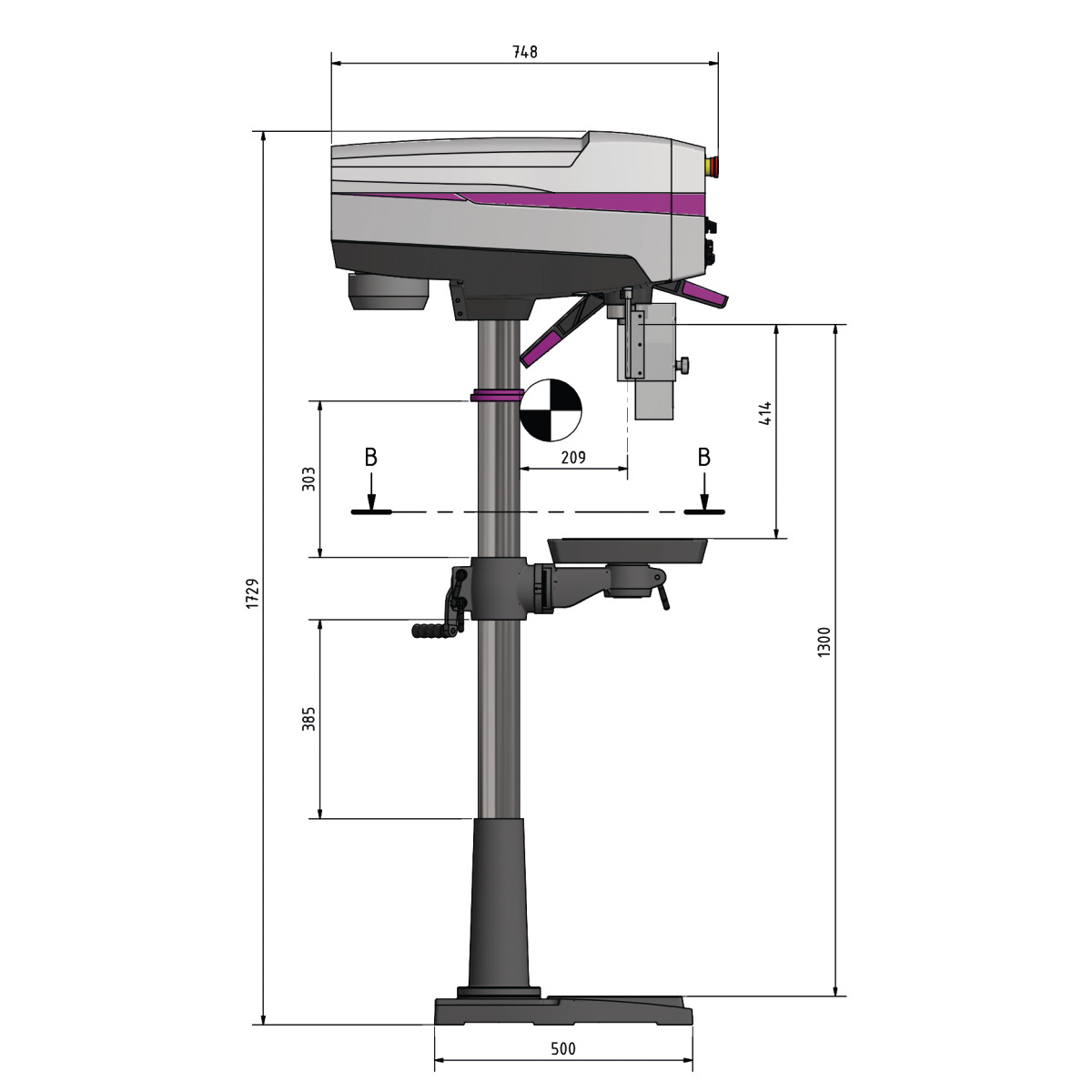 Optimum Säulenbohrmaschine OPTIdrill DP 26-F (400 V) Set Produktbild img8 L