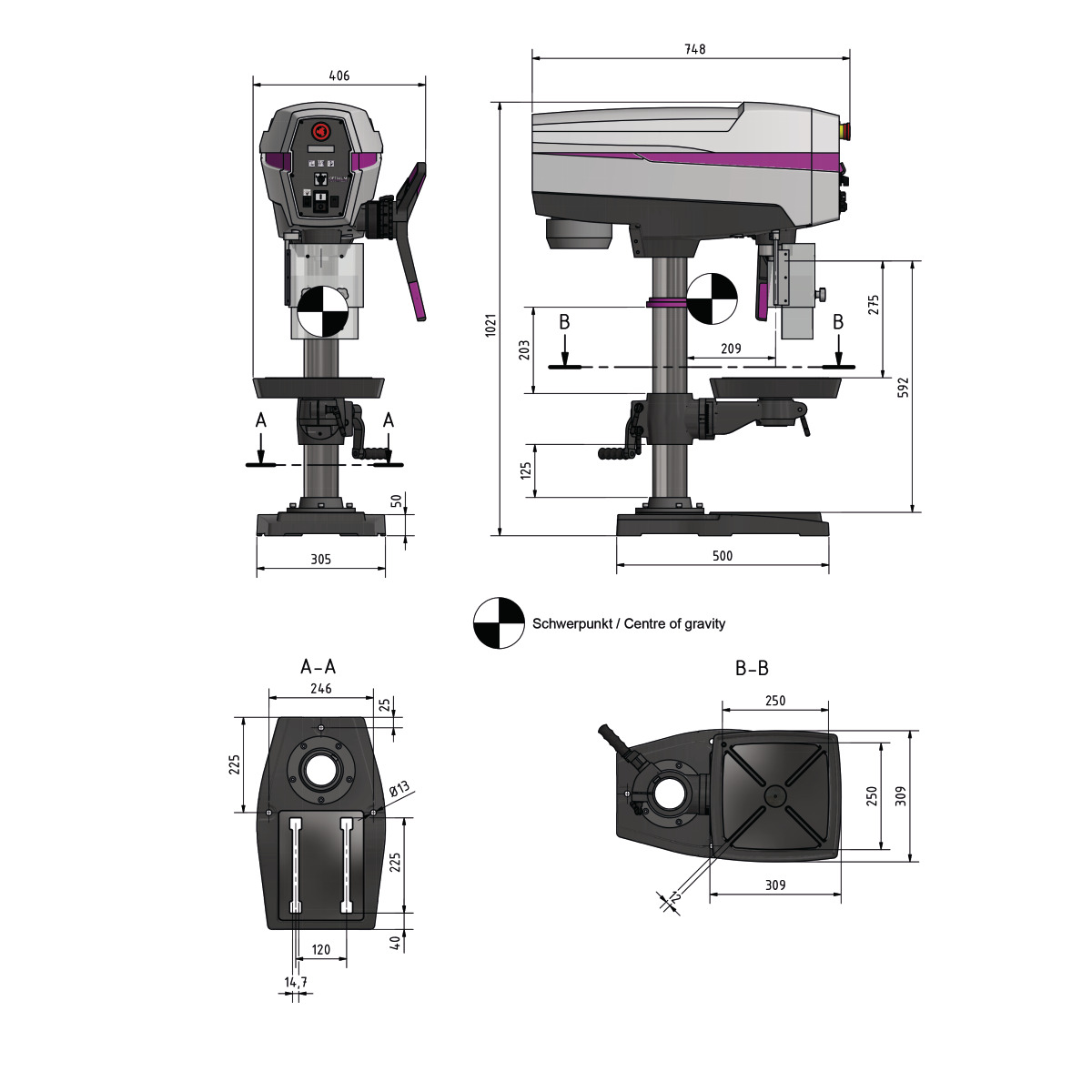 Optimum Tischbohrmaschine OPTIdrill DP 26-T (230 V) Produktbild img6 L