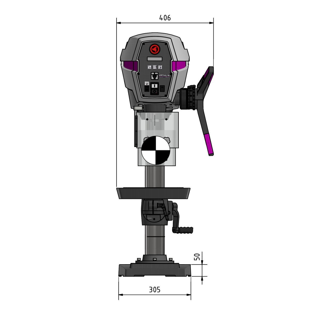 Tischbohrmaschine Optimum OPTIdrill DP 26-T (230 V) Produktbild img6 L