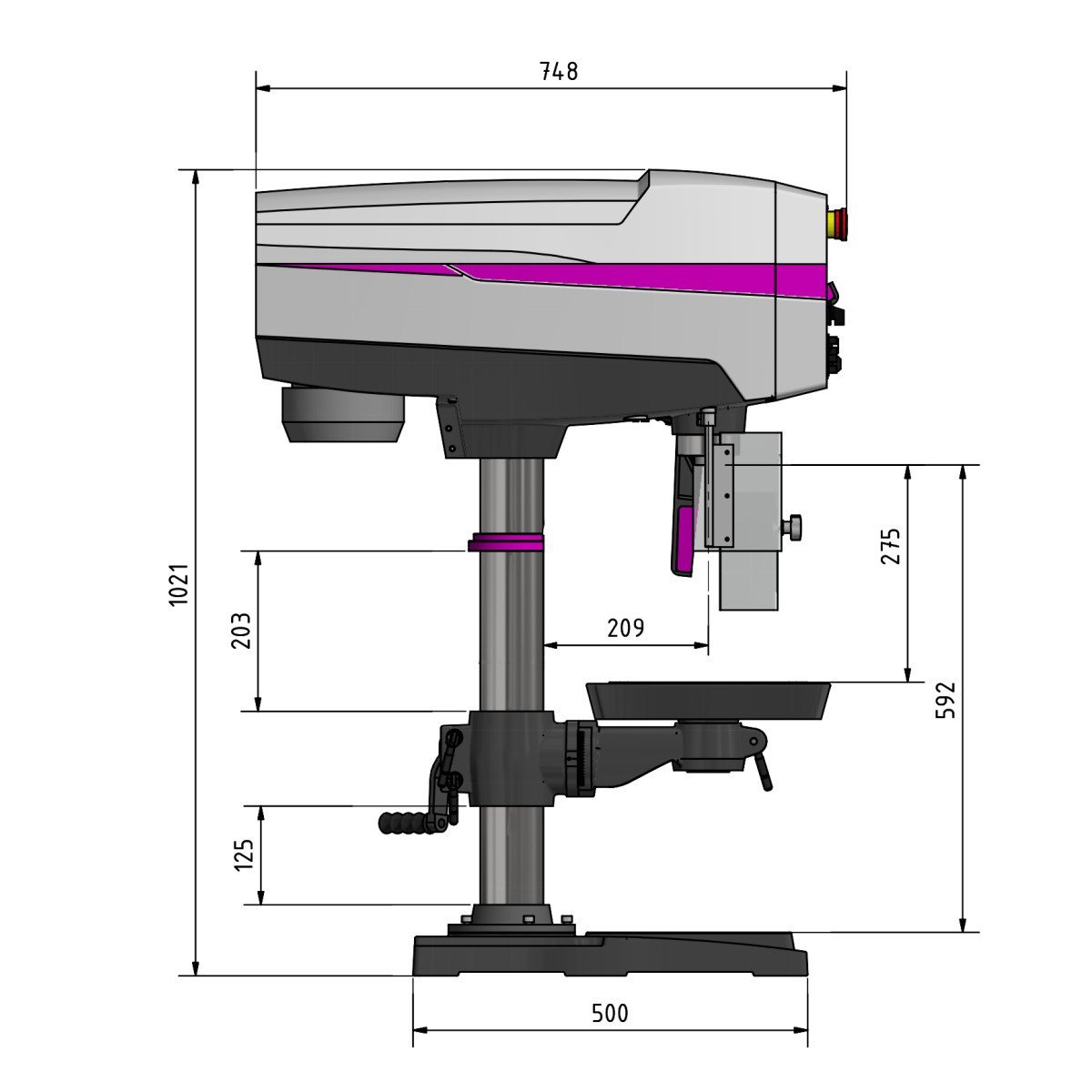Tischbohrmaschine Optimum OPTIdrill DP 26-T (230 V) Produktbild img7 L