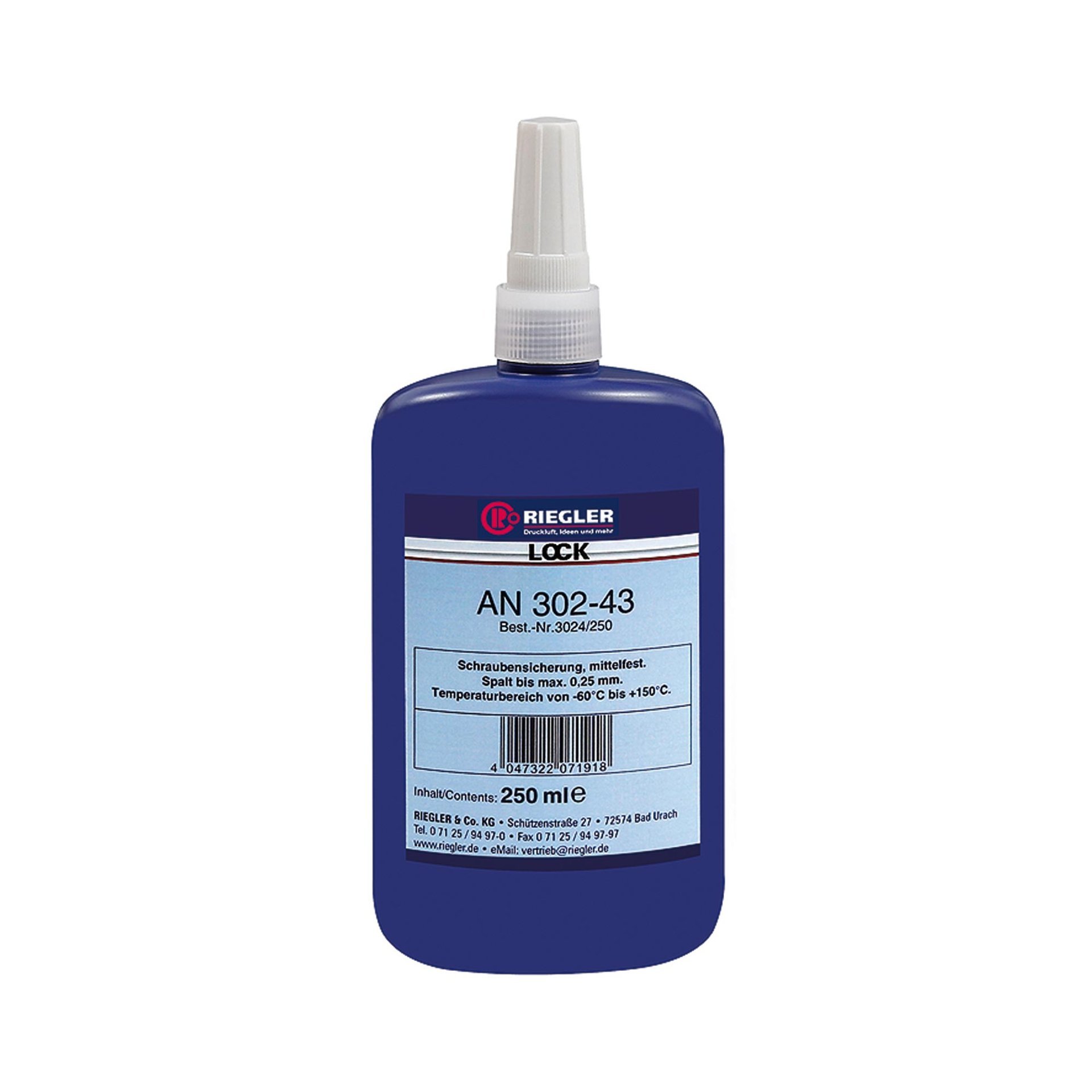 RIEGLER Lock AN 302-43, anaerober Klebstoff, mittelfest, 250 ml Produktbild img1 L