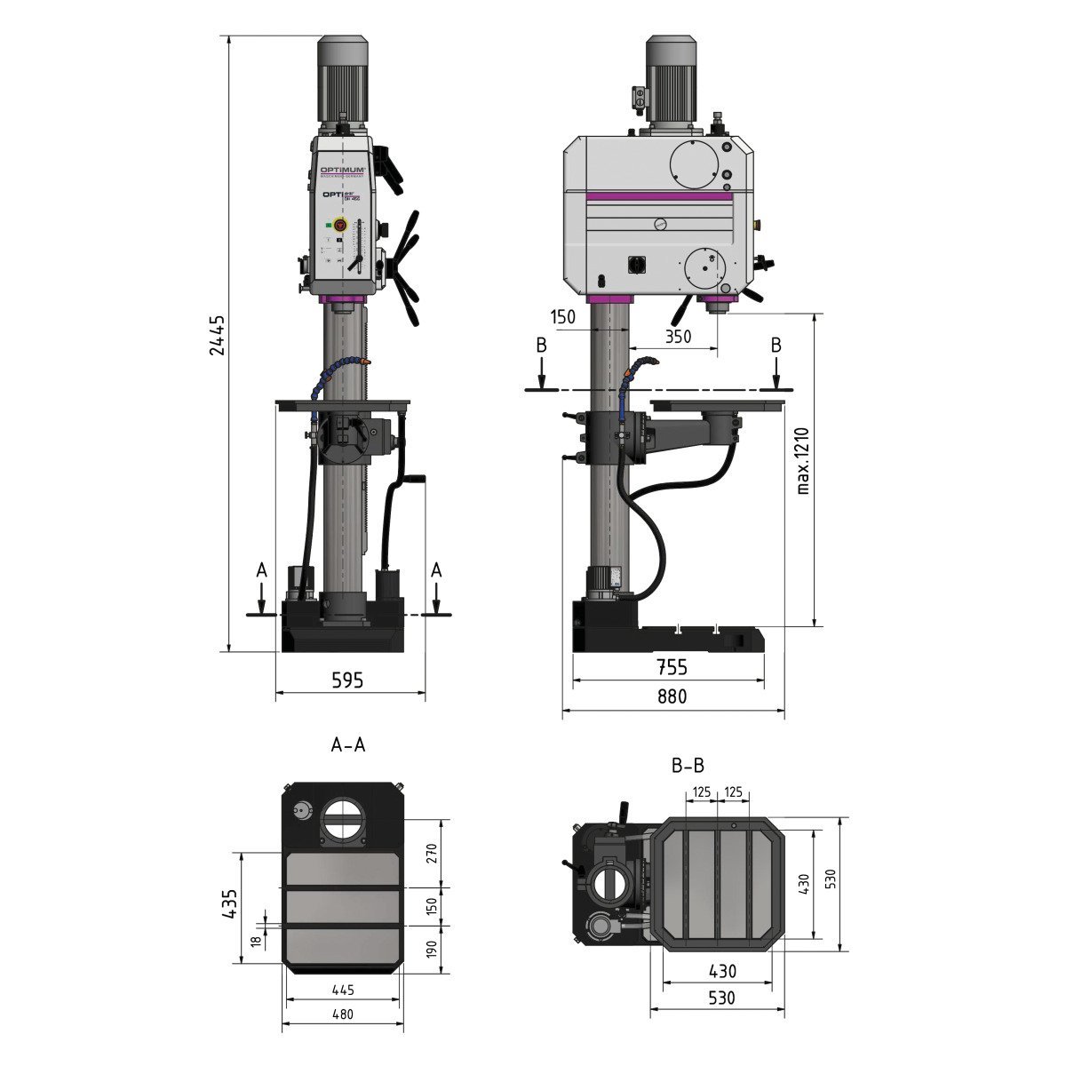 Getriebebohrmaschine Optimum OPTIdrill DH 45V Produktbild img6 L