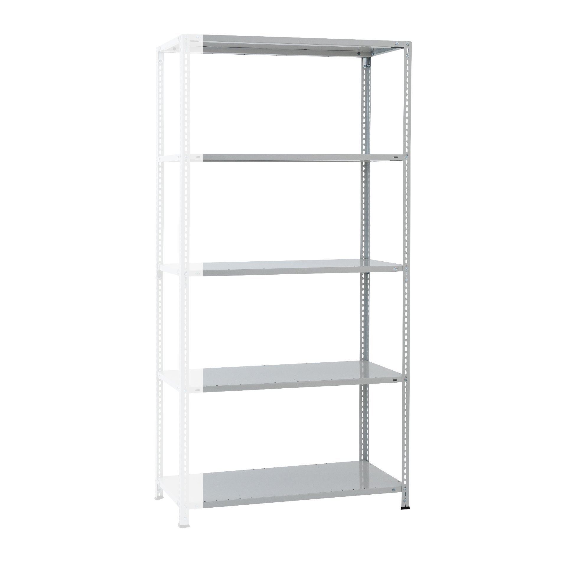 Anbauregal MULTIplus150, 2000 x 1000 x 300 mm (HxBxT), RAL 7035 lichtgrau, 5 Fachböden Produktbild img4 L