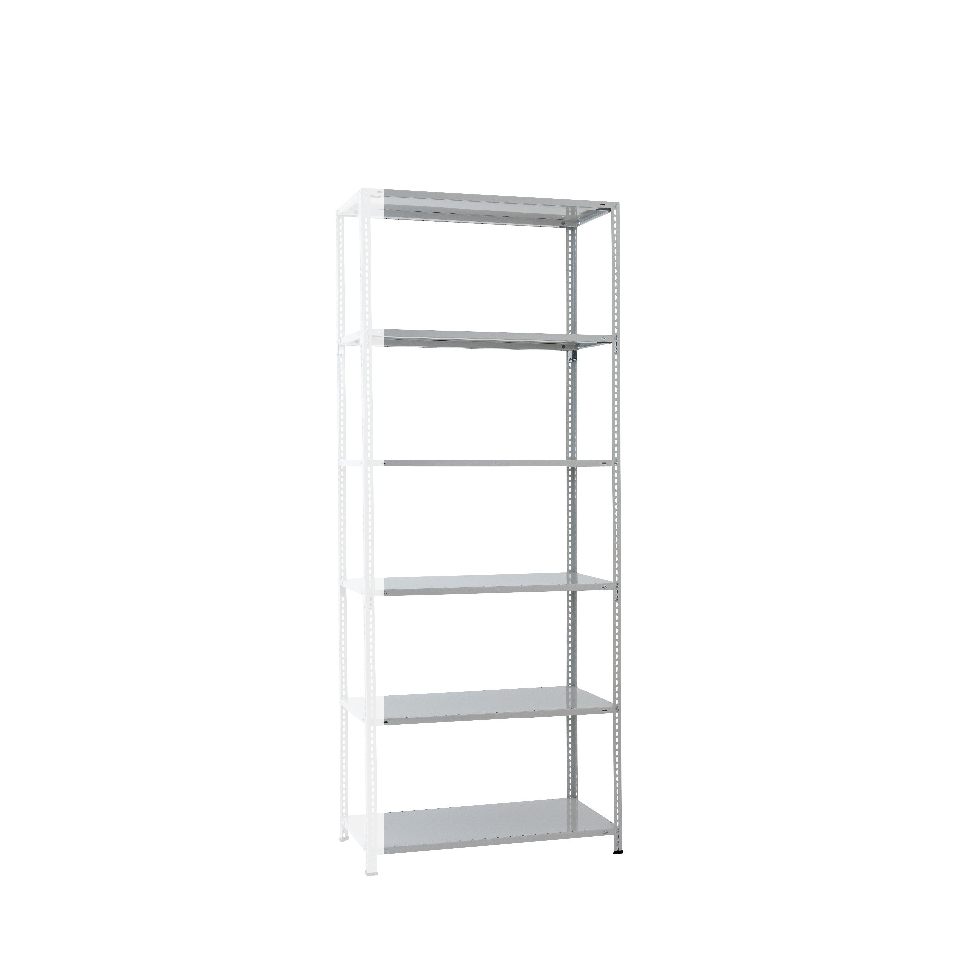 Anbauregal Schraubsystem MULTIplus150 2500 x 1000 x 300 mm RAL 7035 lichtgrau Produktbild img4 L